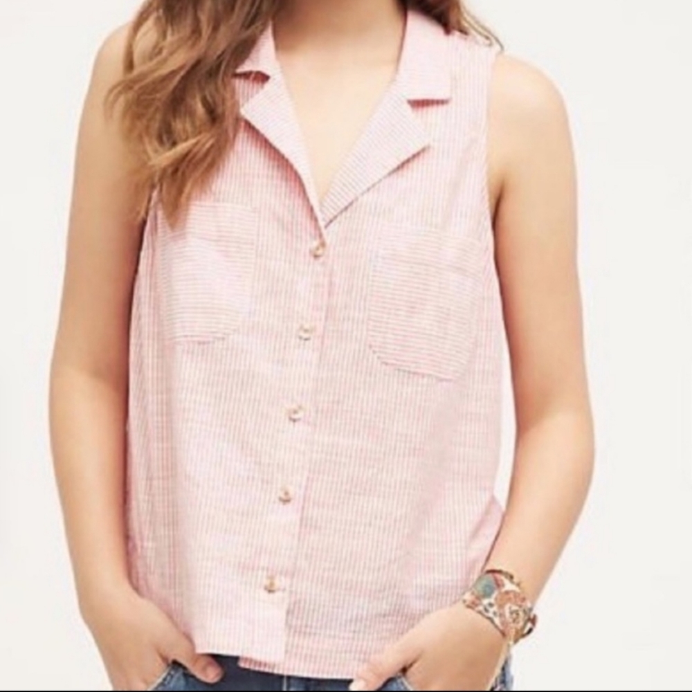 Anthropologie HD in Paris Striped Tybee Sleeveless Top Size 0